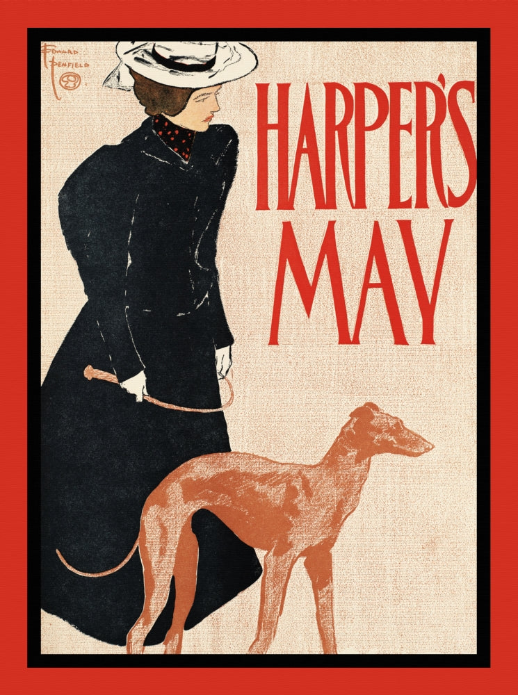 A Woman with a Dog Art Print by Edward Penfield
