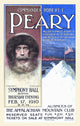 Poster print of a man in a fur-lined hood on an ice mound with the American flag.