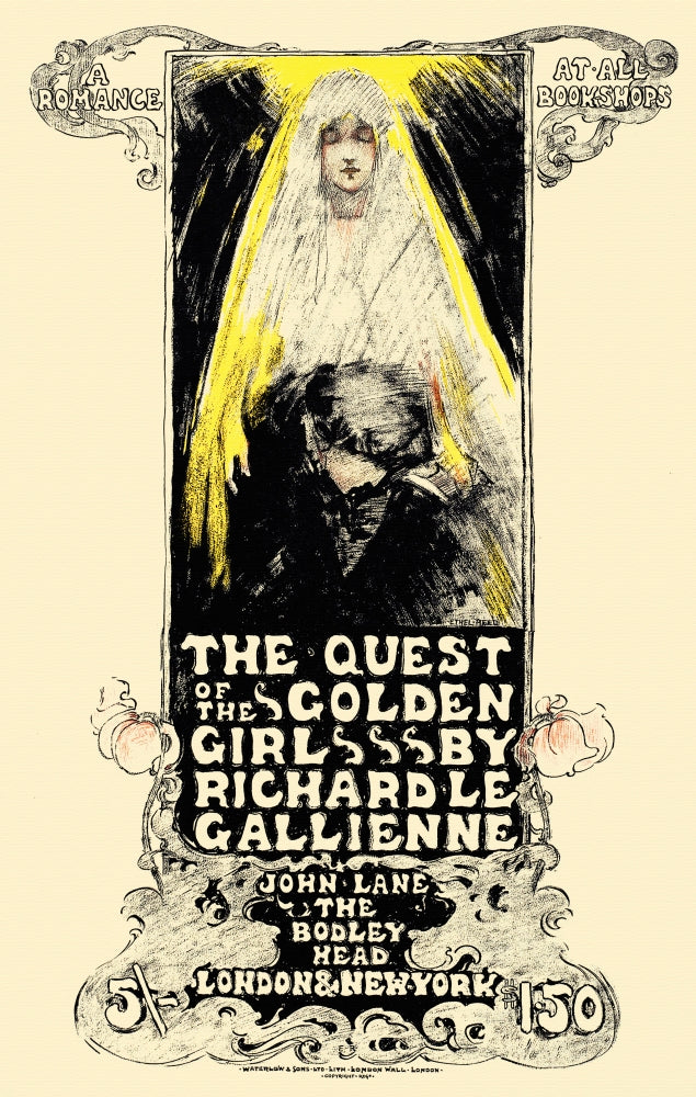 Celestial Light Woman Poster Print by Ethel Reed, showcasing a woman bathed in warm yellow light.