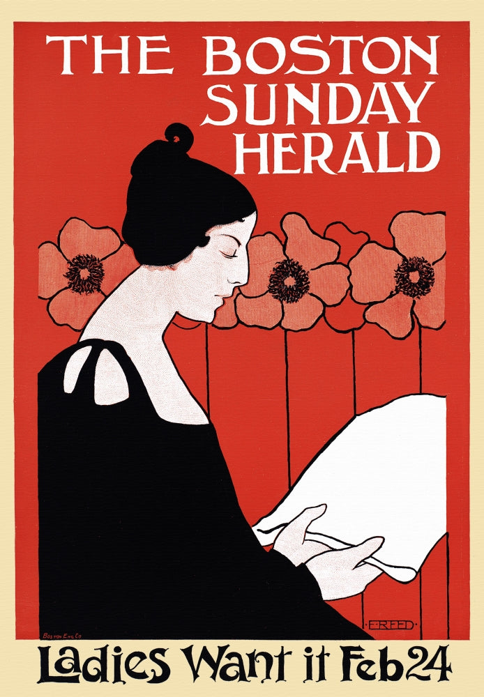 A Woman is Reading Poster Print by Ethel Reed, showcasing a serene reading scene.