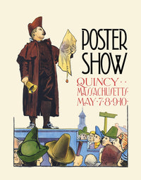 A man holding a bell speaking to a crowd - Poster Print