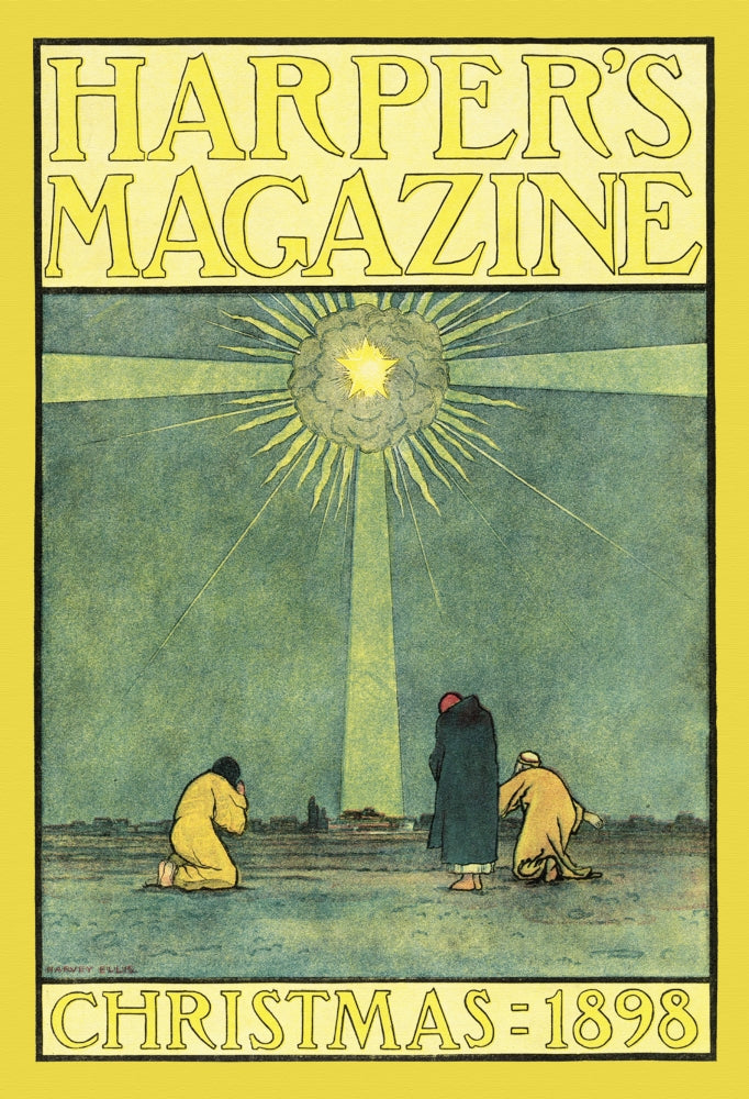 Three Men Bow Before the Star of Bethlehem Poster Print by Harvey Ellis