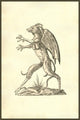 Monstrum Alatum et Cornutum Renaissance woodcut print by Ulisse Aldrovandi.