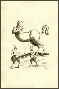 Centaurs & Satyrs Poster Print inspired by Ulisse Aldrovandi's 1642 artwork.