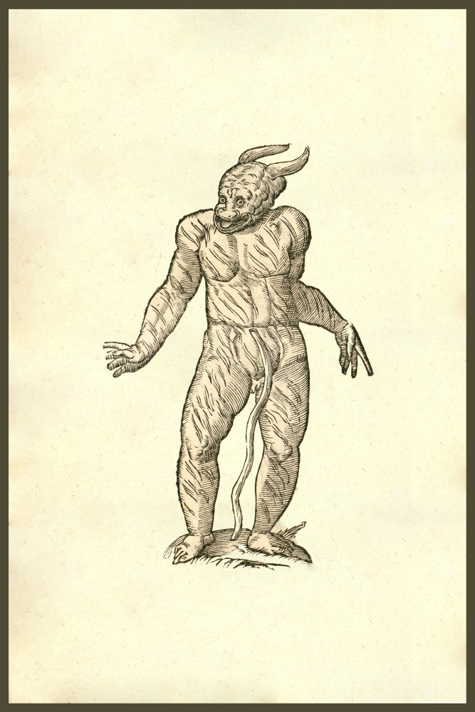 Infans Cornutus Ore Patulo Poster Print by Ulisse Aldrovandi