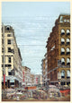 View of Broadway and Maiden Lane Poster Print showcasing New York City streets