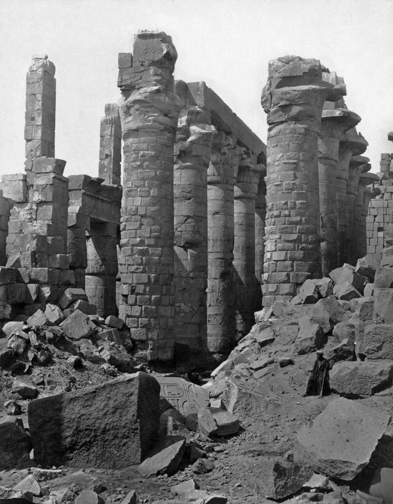 Karnak Temple Complex Poster Print by Francis Firth, showcasing ancient Egyptian architecture.