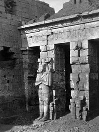 Medinet Habou Temple Entrance Poster Print by Francis Firth showcasing ancient Egyptian architecture.