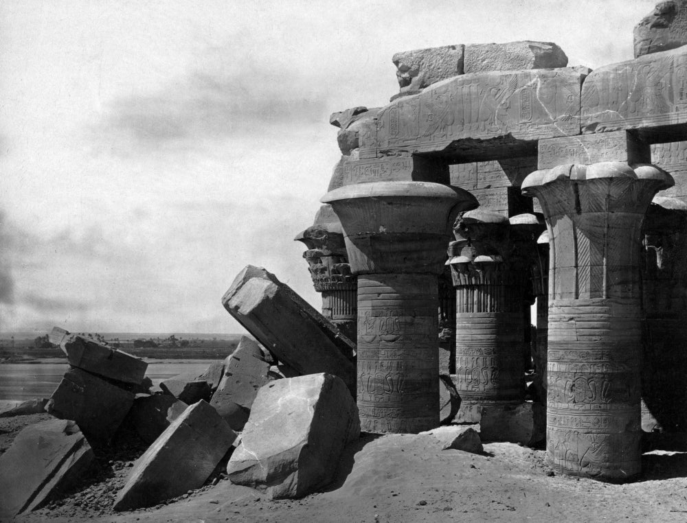 South East Corner of Temple of Kom Ombo Poster Print by Francis Firth, showcasing ancient Egyptian architecture.