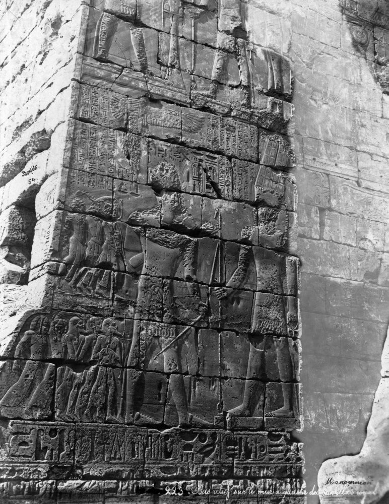 Bas-relief on wall of the Royal Pavilion, Thebes - Poster Print