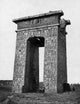 North side view of a pylon adorned with bas-reliefs from Thebes by Felix Bonfils