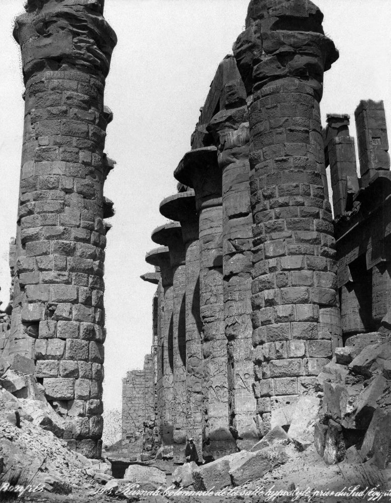 Colonnade Constructed in Hypostyle from the South, Thebes Poster Print by Felix Bonfils
