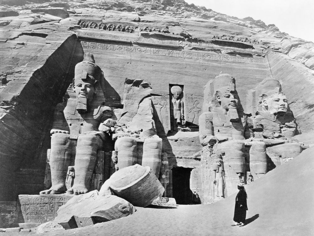 Facade of Great Temple at Abu Simbel, Egypt Poster Print by Francis Firth