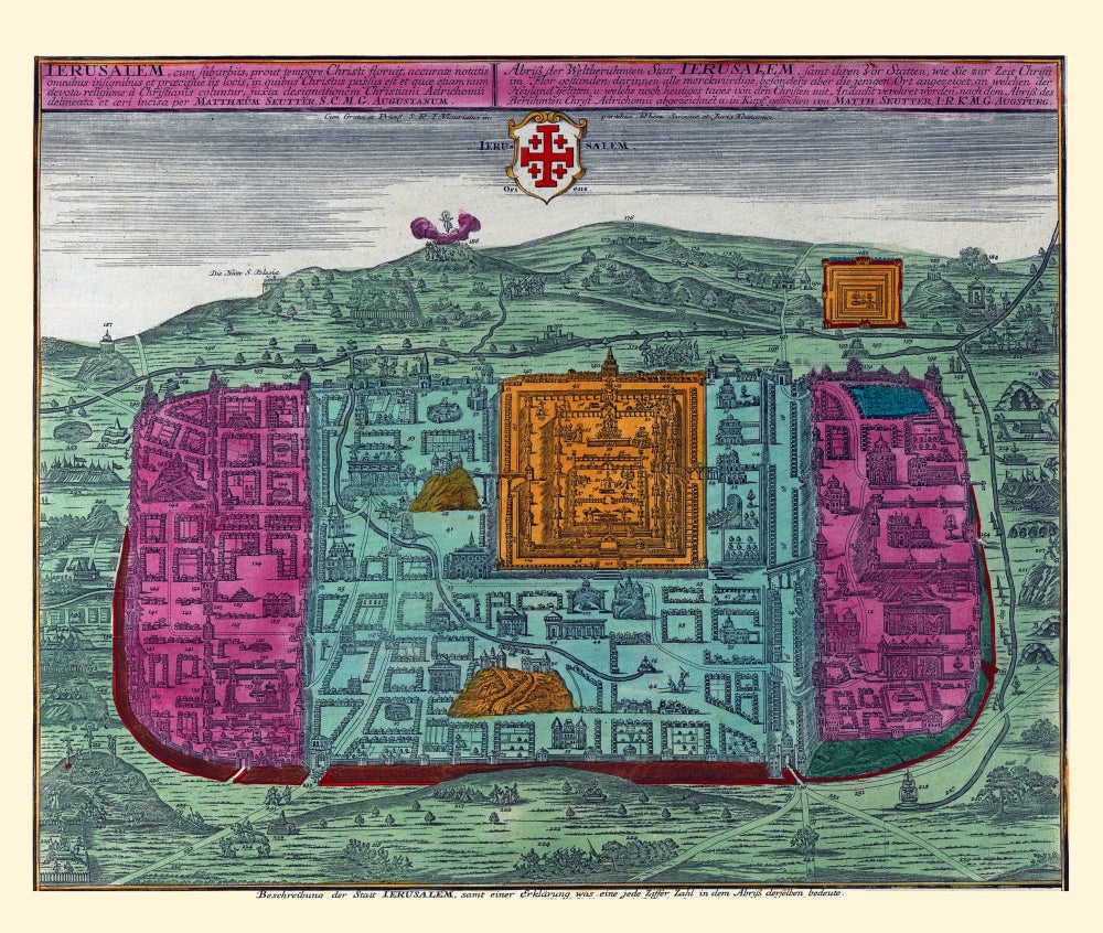 An Imaginary Plan, Drawn After Adrichomius Poster Print by Mattheus Seutter