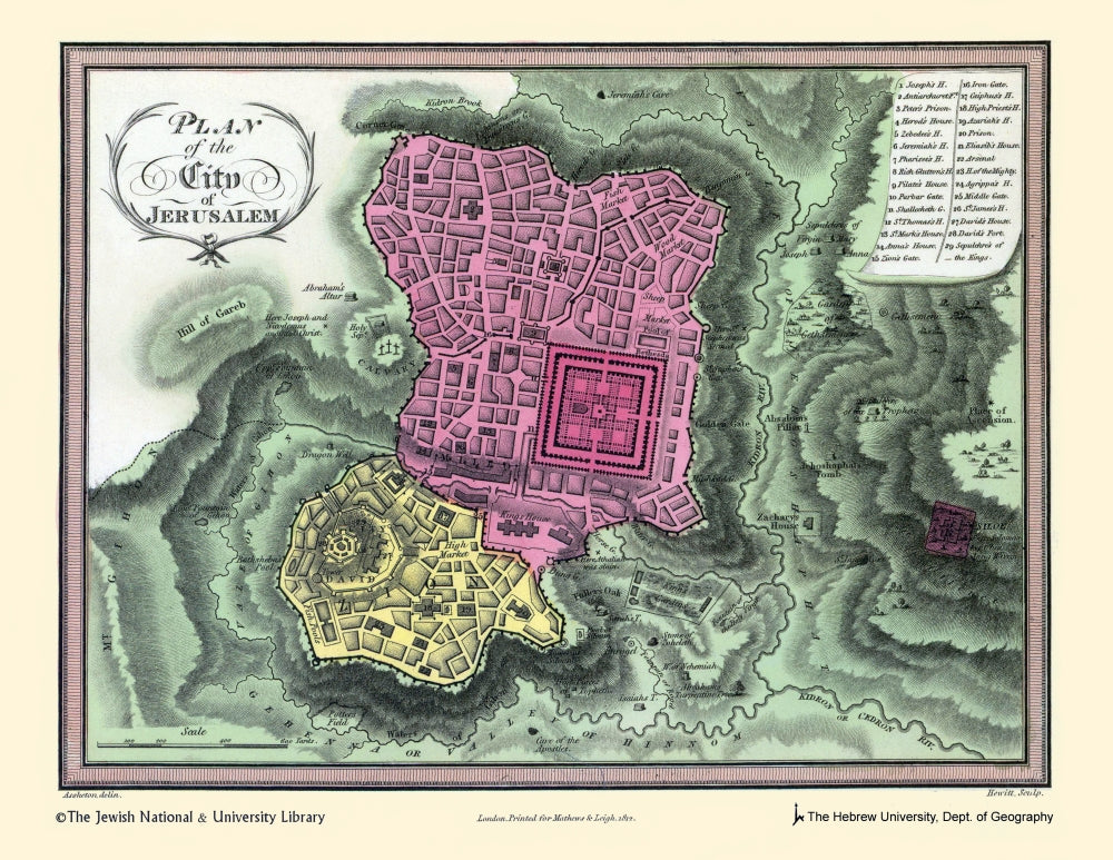 Jerusalem Map from the Scripture Atlas Poster Print 18x24