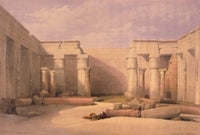 Medinet Abou, Thebes Art Print by David Roberts showcasing ancient Egyptian architecture.
