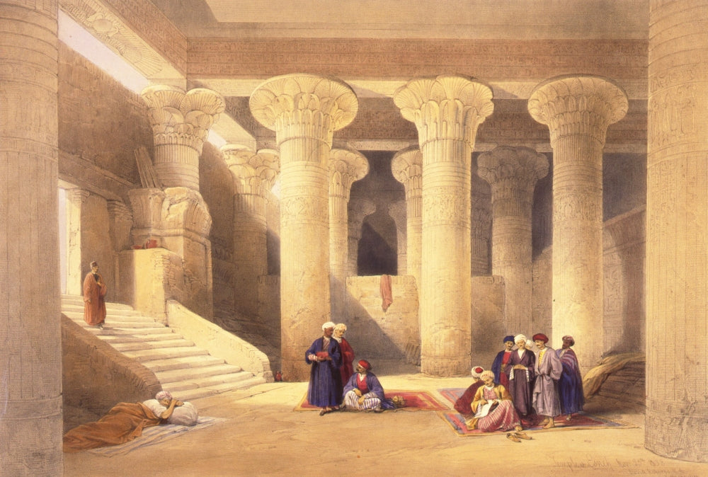 Temple at Esneh fine art print by David Roberts capturing ancient architecture.