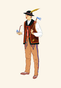 National Costumes of Poland Poster Print by E. Lepage-Medvey showcasing traditional Polish attire.