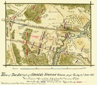Battle of Savage's Station historical poster print depicting the 1862 battle.