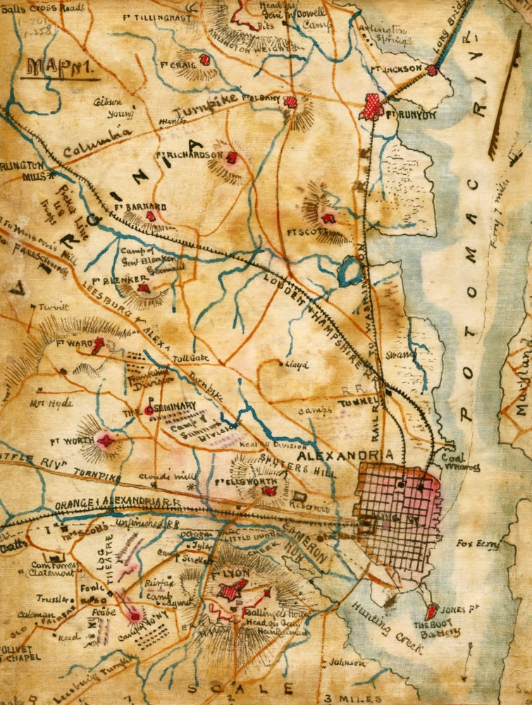 Alexandria on the Potomac as a Railhead Poster Print by Robert Knox Sneden, showcasing historical landscape art.