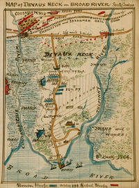 Devaux Neck South Carolina Map Poster Print by Robert Knox Sneden, showcasing Civil War history.