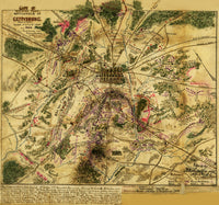 Official Plan of Gettysburg Poster Print by Robert Knox Sneden, historical battle map.