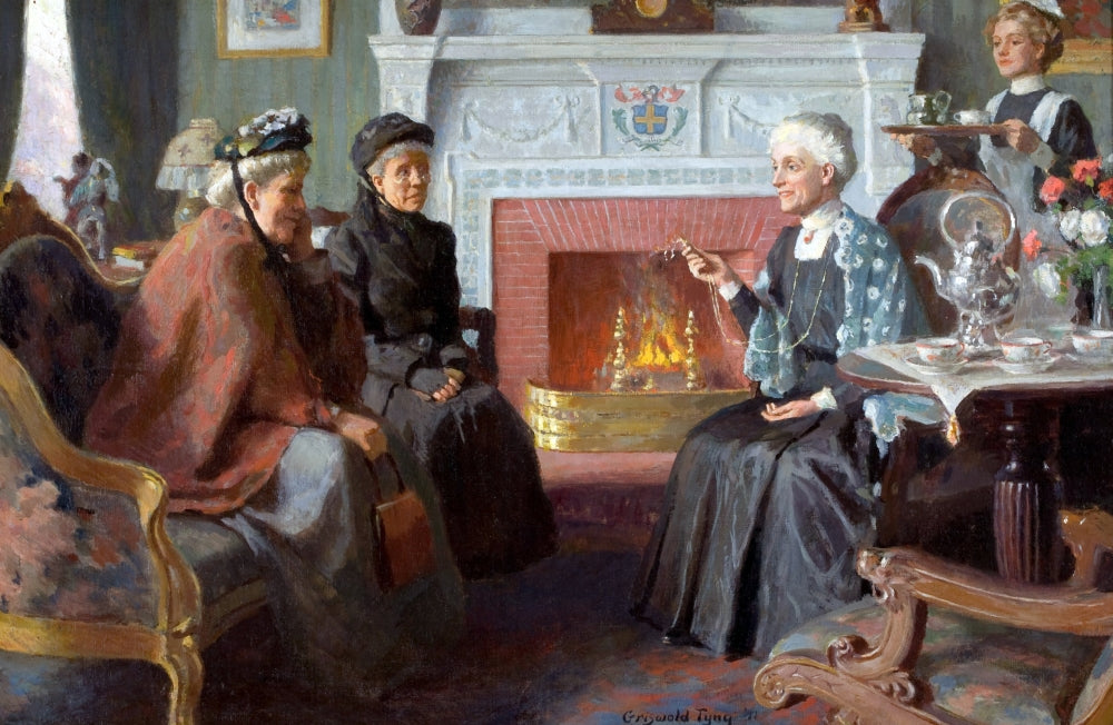 Parlor Scene 1911 Poster Print by Griswold Tyng, vintage illustration.