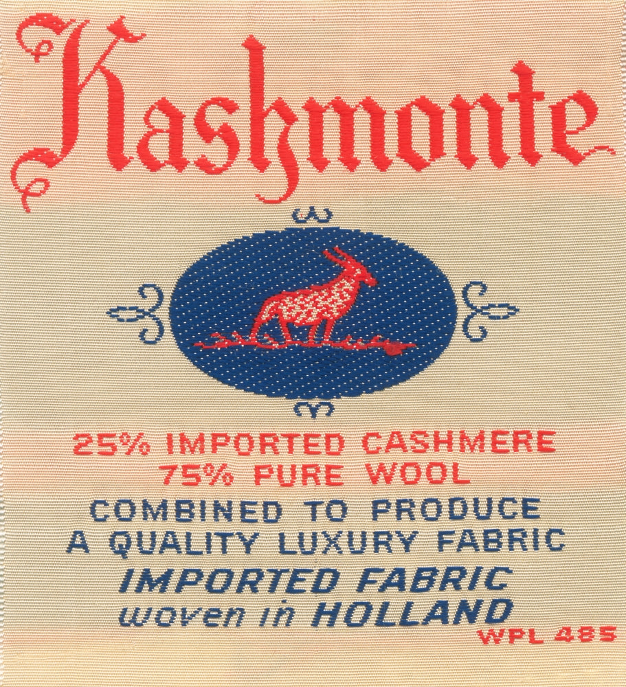 1930's Vintage Clothing Label Poster Print showcasing vintage fashion
