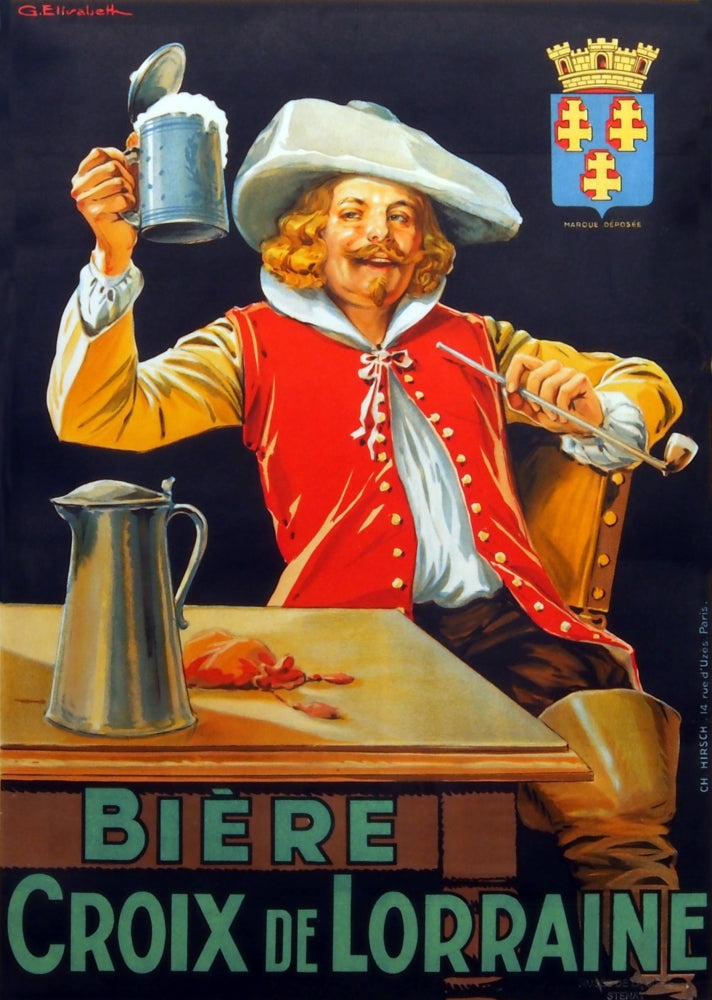 Biere Croix de Lorraine Poster Print by G. Ellsabeth showcasing elegant design.