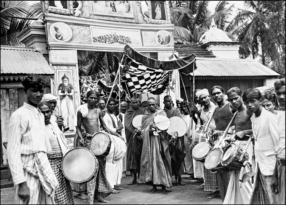 Procession in Colombo Poster Print by John Hoffmeister showcasing vibrant cultural celebration.