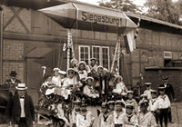 Festival Procession with Toy Zeppelin Poster Print showcasing a vibrant festival scene.