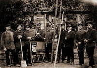 Installation of Telegraph Lines Poster Print showcasing vintage communication technology.