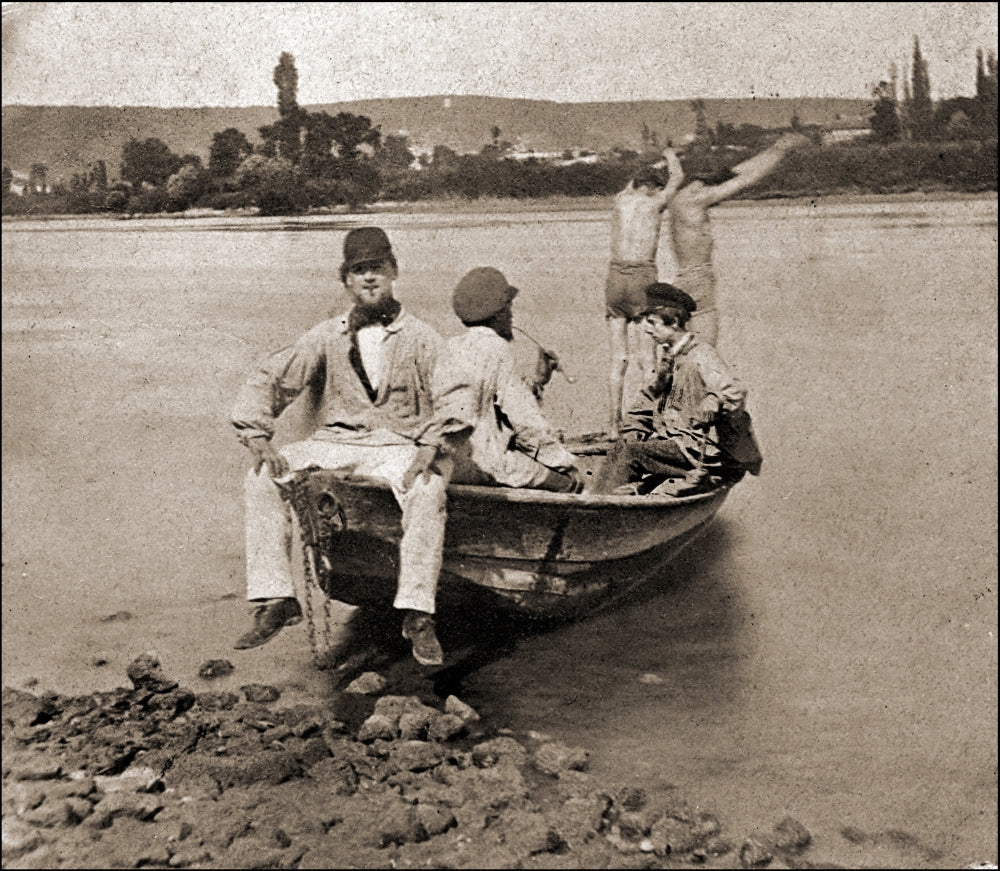 Dutch Boys are Leisure on a Boat Poster Print by D.P. Bakker