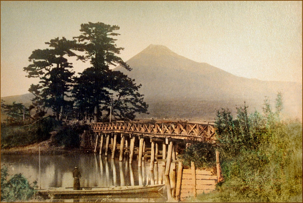 Mount Fuji from Kawabiashi Bridge Poster Print