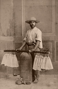 Mexican Candle Merchant Poster Print showcasing traditional culture.