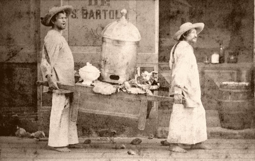 Mexican Portable Restaurant Vendors Poster Print showcasing vibrant street life.