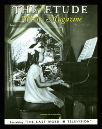 June 1937 Etude magazine cover featuring girls practicing piano for a recital.