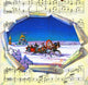 Christmas on a Sleigh in Moscow Poster Print showcasing a winter holiday scene.