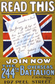 Soldier's letter superimposed on British flag poster print.