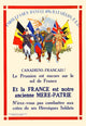 Canadiens-Francais! World War I Recruitment Poster showing soldiers under Allied flags.