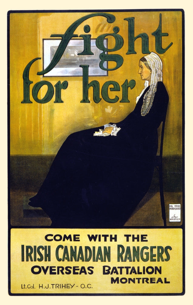 Whistler's Mother Poster Print by Hal Ross Perrigard, profile view of seated woman.