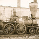 Richmond VA Damaged Locomotives Poster Print showcasing historical locomotives