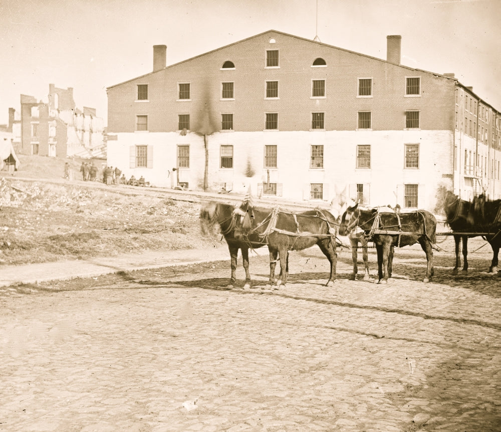 Richmond Virginia Libby Prison poster print with six-mule team