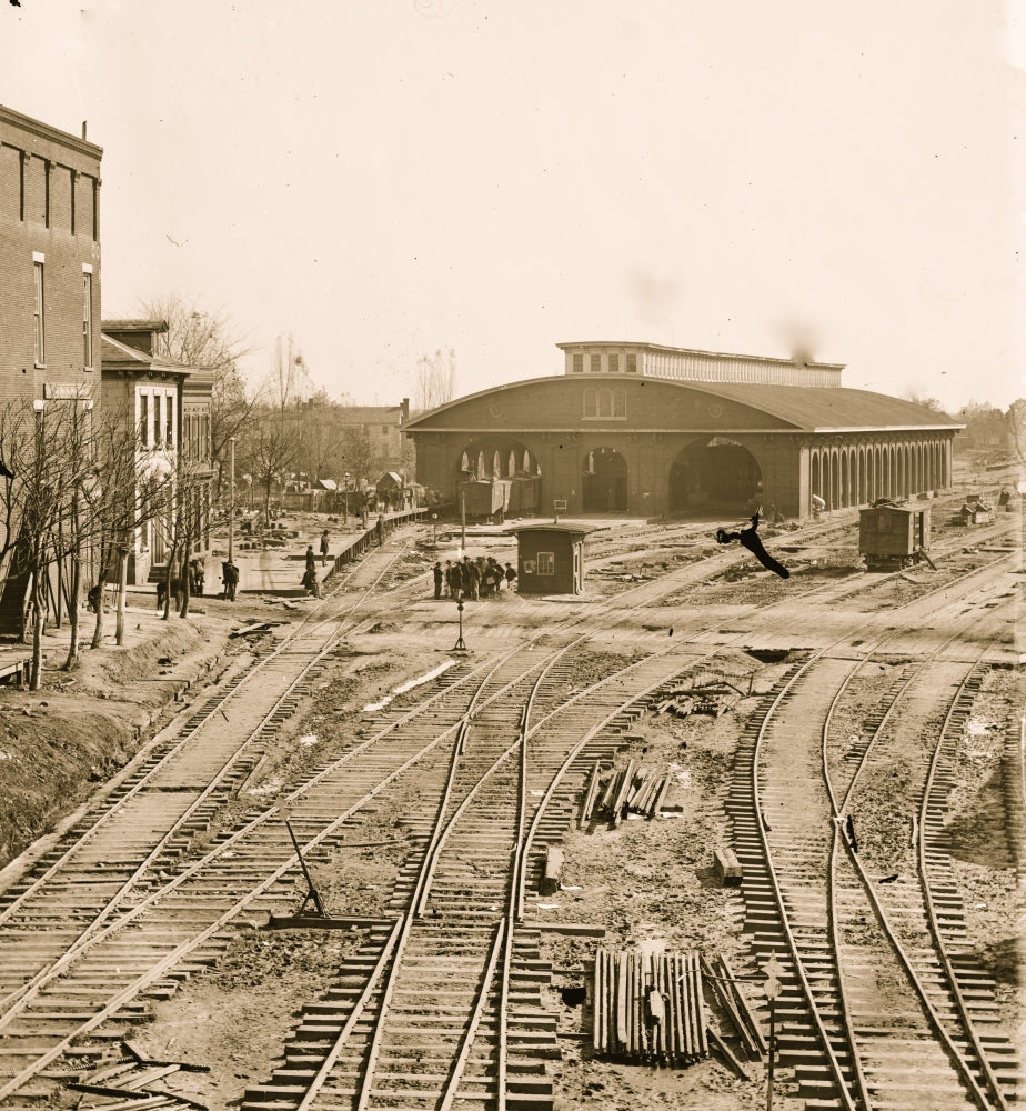 Atlanta Georgia Railroad Depot Poster Print showcasing vintage architecture.
