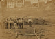 Railroad construction workers straightening track poster print.