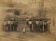 Railroad construction workers straightening track poster print.
