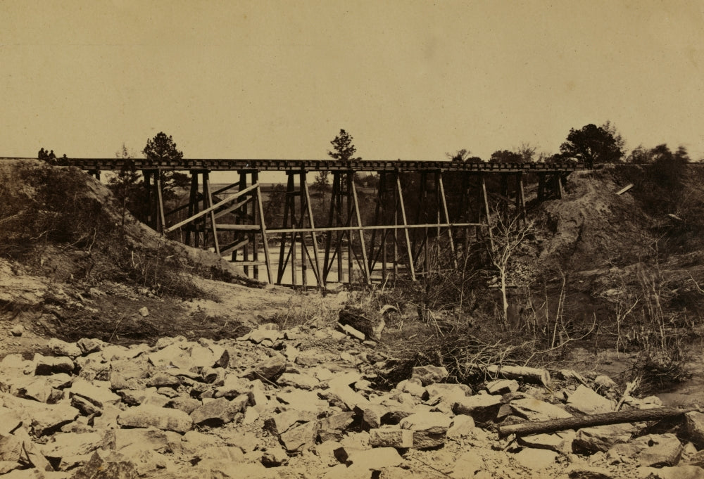 Railroad Trestle Bridge Poster Print showcasing intricate details and design.