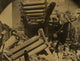 Ruins of Paper Mill and Railroad Bridge Poster Print showing industrial remnants