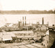 Vicksburg Mississippi levee and steamboats poster print.
