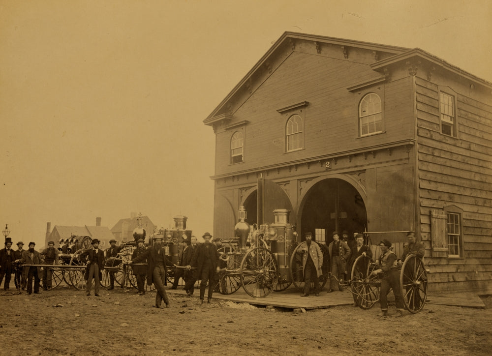 U.S. Fire Department Steam Fire Engines Poster Print from 1863